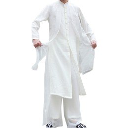 Chinese Tang costume men's Han suit Chinese Style Men's costume ancient costume long gown meditation suit Taoist robe Xianqi Kung Fu SHIRT CREW drama suit SKF001 Chinese Tang costume men's Han suit Chinese Style Men's costume ancient costume long gown meditation suit Taoist robe Xianqi Kung Fu SHIRT CREW drama suit SKF001
